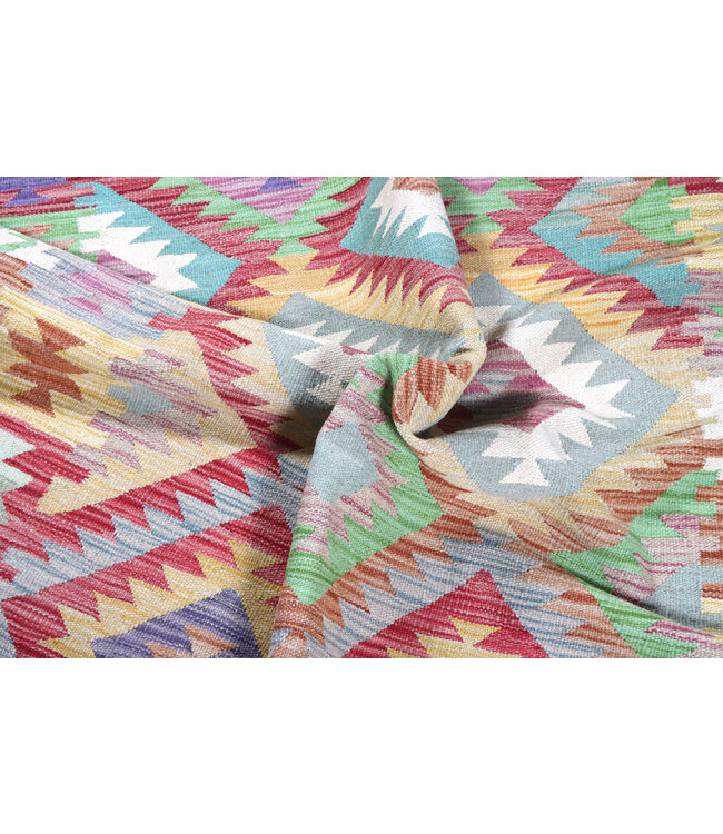 202x154 cm Handgeweven Traditionele Kelim Vloerkleed Wol Tapijt