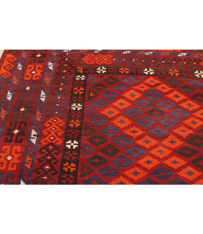 Maimana Handgewebte Orientalisch Wolle Kelim Teppich 282x 239 cm