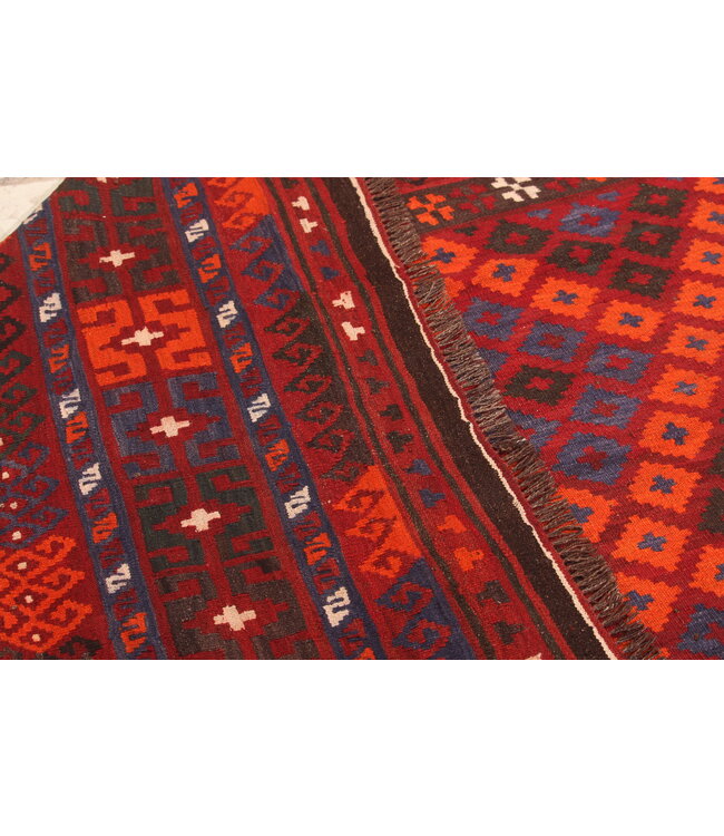 Maimana Handgewebte Orientalisch Wolle Kelim Teppich 282x 239 cm