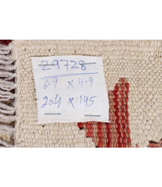 204x145 cm Handwoven Traditional Kelim Area Rug Wool Carpet