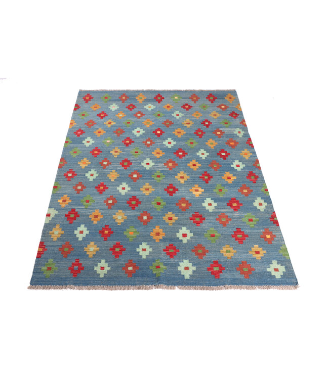 202x152 cm Handgewebter Traditioneller Kelim Teppich Woll