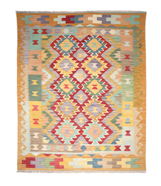 Kelimshop 197x147 cm Handgewebter Traditioneller Kelim Teppich Woll