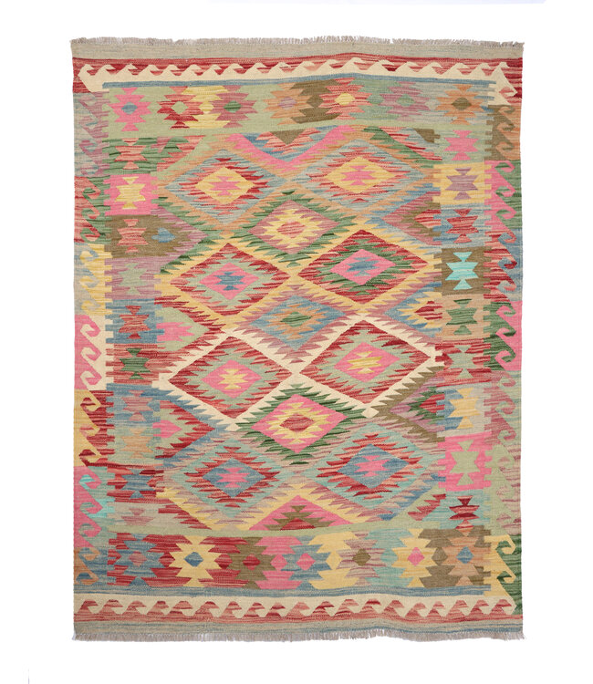 204x157 cm Handgewebter Traditioneller Kelim Teppich Woll