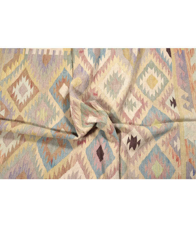 198x146 cm Handwoven Traditional Kelim Area Rug Wool Carpet