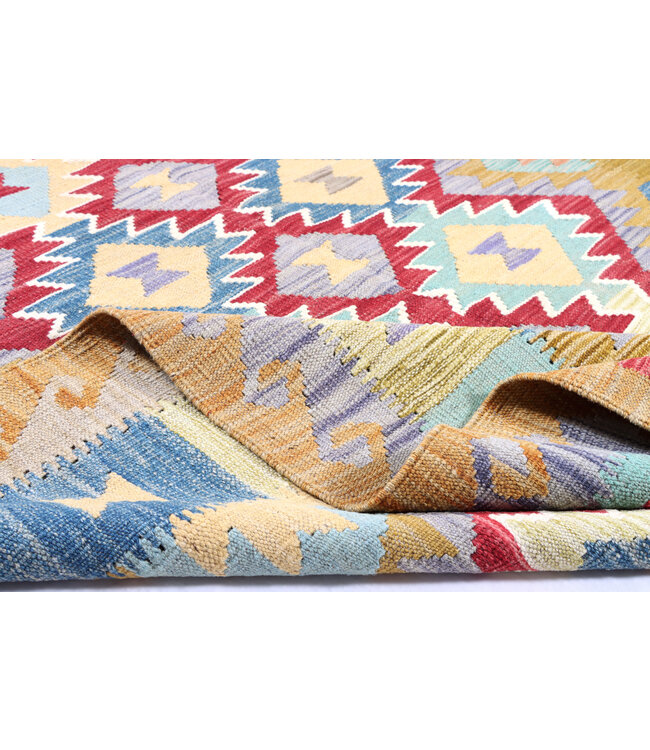 200x147 cm Handwoven Traditional Kelim Area Rug Wool Carpet