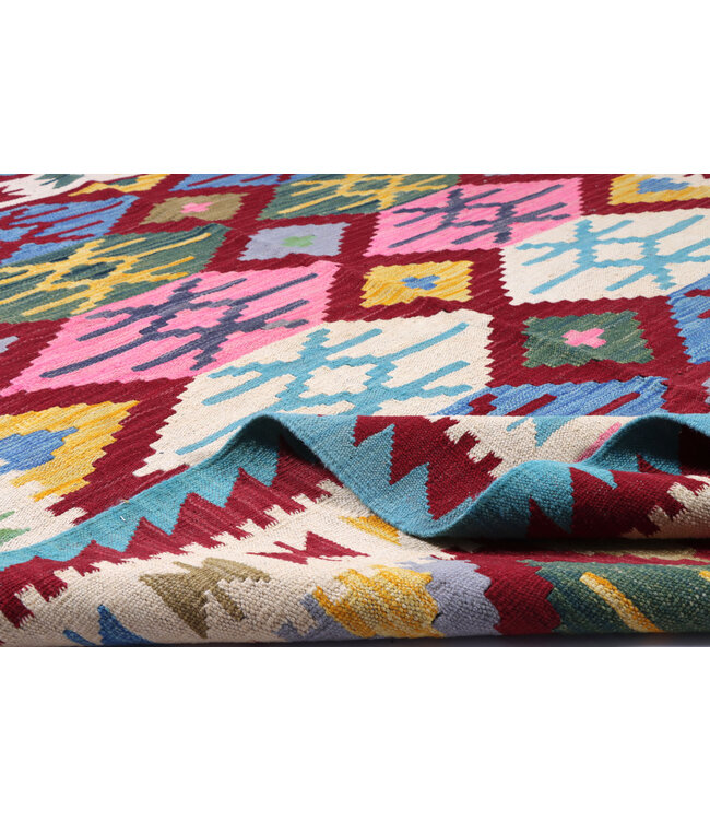 202x150 cm Handwoven Traditional Kelim Area Rug Wool Carpet