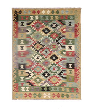 Kelimshop 200x158 cm Handwoven Traditional Kelim Area Rug Wool Carpet