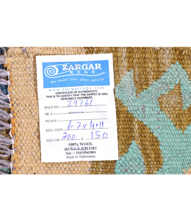 200x150 cm Handwoven Traditional Kelim Area Rug Wool Carpet