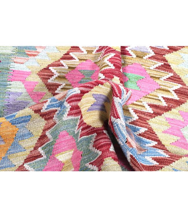 199x144 cm Handwoven Traditional Kelim Area Rug Wool Carpet