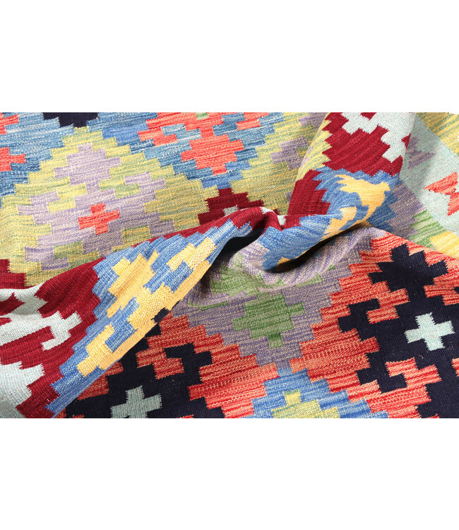 200x153 cm Handwoven Traditional Kelim Area Rug Wool Carpet