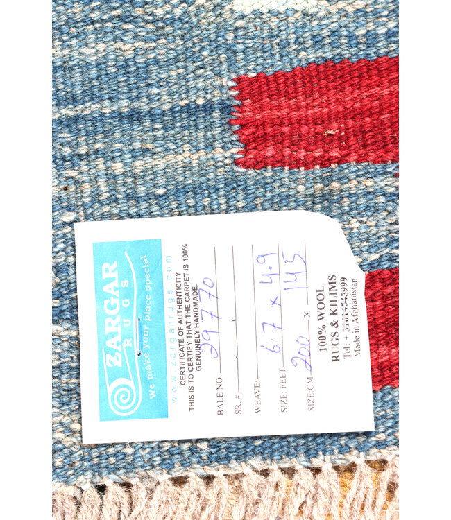 200x145 cm Handwoven Traditional Kelim Area Rug Wool Carpet