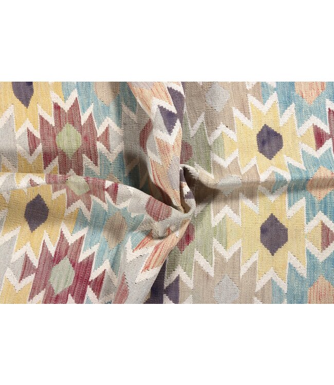 190x148 cm Handwoven Traditional Kelim Area Rug Wool Carpet