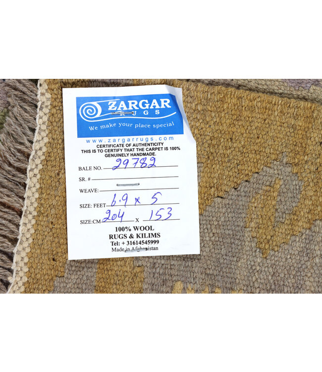 204x153 cm Handwoven Traditional Kelim Area Rug Wool Carpet
