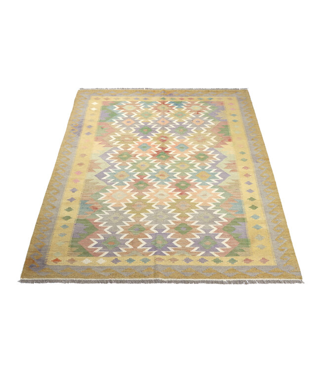 204x153 cm Handgewebter Traditioneller Kelim Teppich Woll