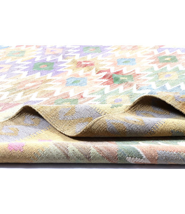 204x153 cm Handwoven Traditional Kelim Area Rug Wool Carpet