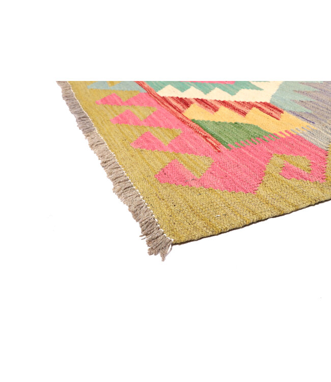 200x150 cm Handgeweven Traditionele Kelim Vloerkleed Wol Tapijt