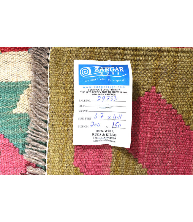 200x150 cm Handgewebter Traditioneller Kelim Teppich Woll