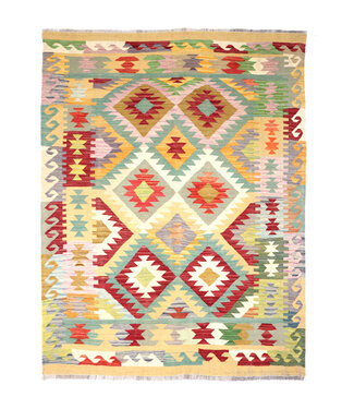 Kelimshop 200x149  cm Handgewebter Traditioneller Kelim Teppich Woll
