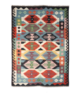 Kelimshop 204x148 cm Handgeweven Traditionele Kelim Vloerkleed Wol Tapijt