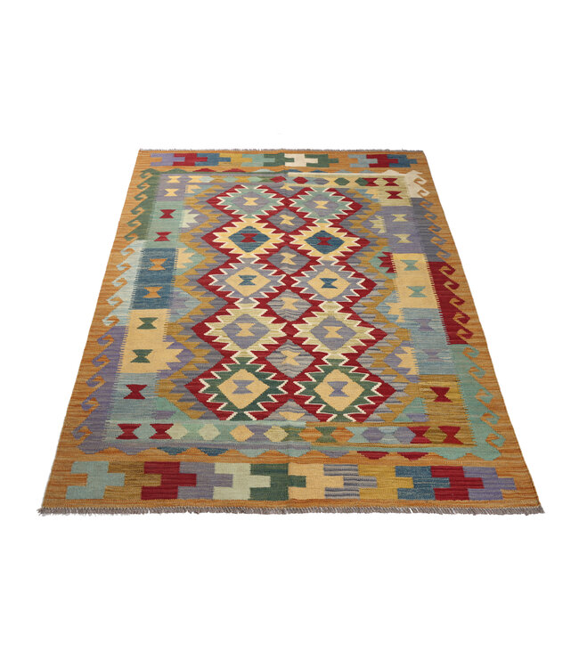 203x149  cm Handgewebter Traditioneller Kelim Teppich Woll