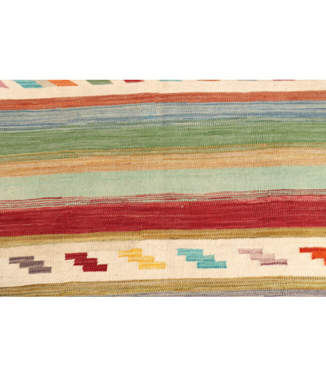 200x149  cm Handgewebter Moderner  Woll-Kelim-Teppich