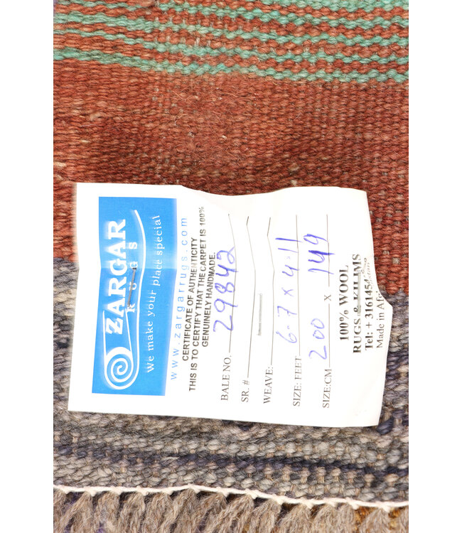 200x149  cm Handgeweven Moderne  Wollen Kelim Tapijt