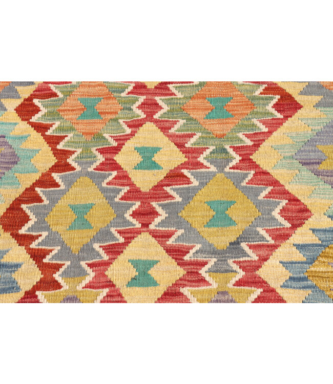 201x145  cm Handgewebter Traditioneller Kelim Teppich Woll