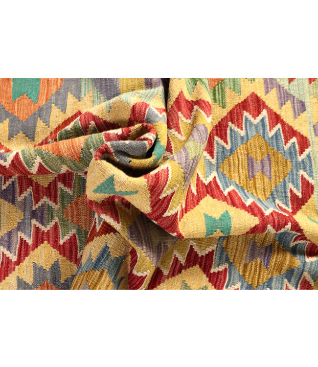 201x145  cm Handgewebter Traditioneller Kelim Teppich Woll