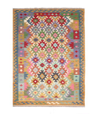 Kelimshop 205x155 cm Handgewebter Traditioneller Kelim Teppich Woll Kelimshop 205x155 cm Handgewebter Traditioneller Kelim Teppich Woll