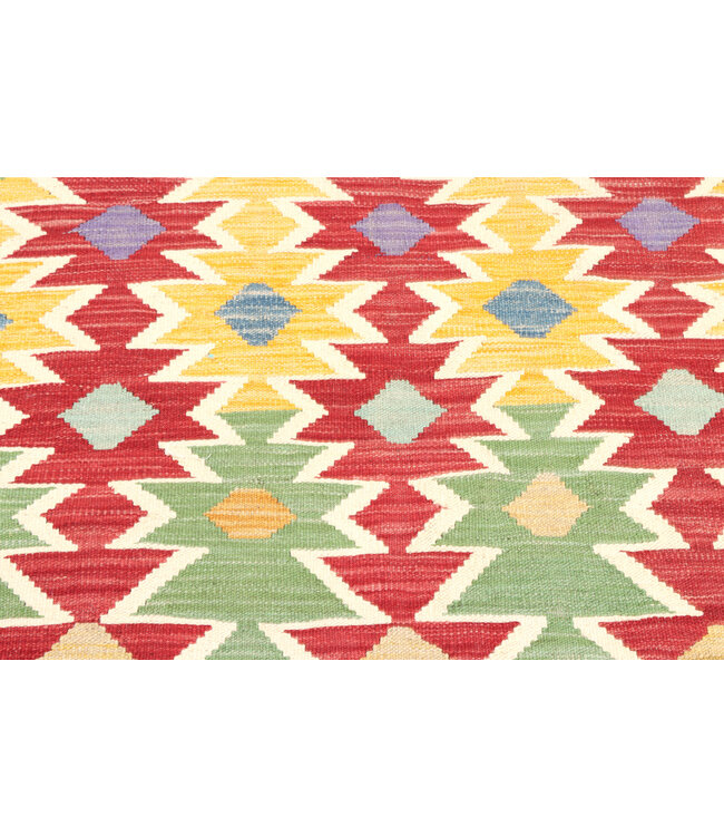 197x146 cm Handgewebter Traditioneller Kelim Teppich Woll