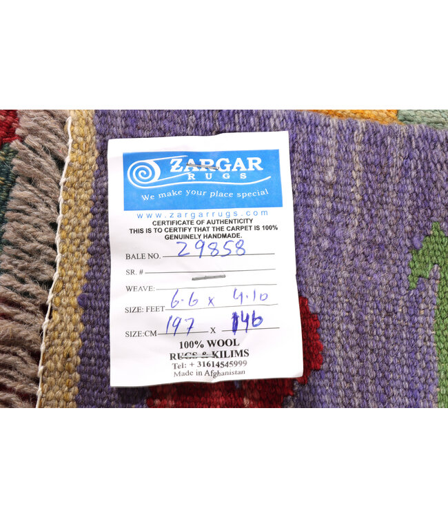 197x146 cm Handgewebter Traditioneller Kelim Teppich Woll