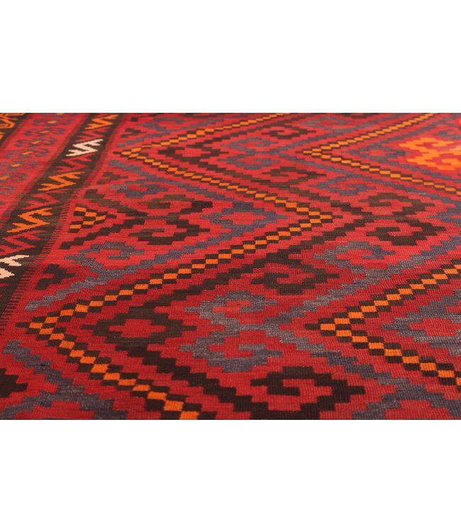 Maimana Handgewebte Orientalisch Wolle Kelim Teppich 293x 263 cm
