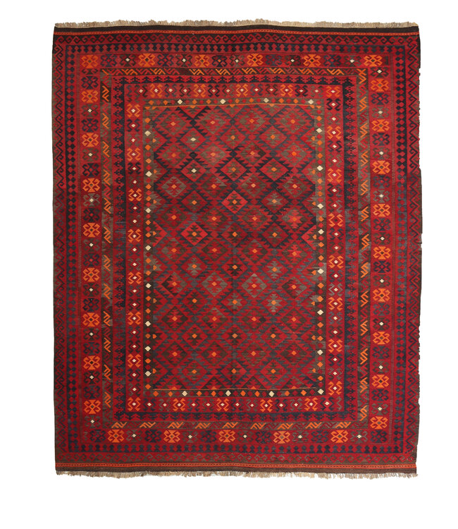 Maimana Handgewebte Orientalisch Wolle Kelim Teppich 304x 246 cm