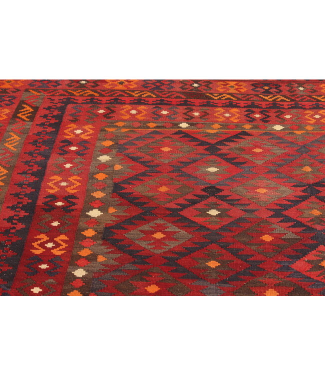 Maimana Hand Woven Afghan Wool Kilim Area Rug  304x 246 cm
