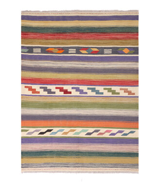 Kelimshop 200x144 cm Handwoven Modern Wool Kilim Rug