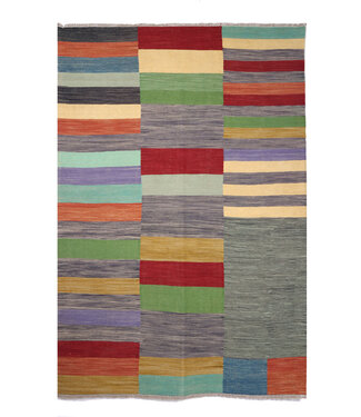 Kelimshop 250x179 cm Handwoven Modern Wool Kilim Rug