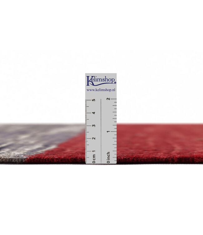 250x179 cm Handwoven Modern Orange Wool Kilim Rug