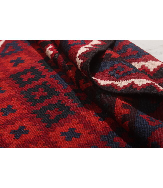 Maimana Hand Woven Afghan Wool Kilim Area Rug  217x108 cm