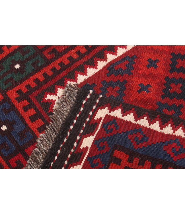 Maimana Handgewebte Orientalisch Wolle Kelim Teppich 217x108 cm