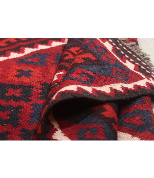 Maimana Hand Woven Afghan Wool Kilim Area Rug  217x108 cm