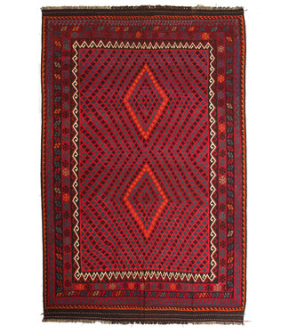 Kelimshop Maimana Handgewebte Orientalisch Wolle Kelim Teppich  392x250 cm