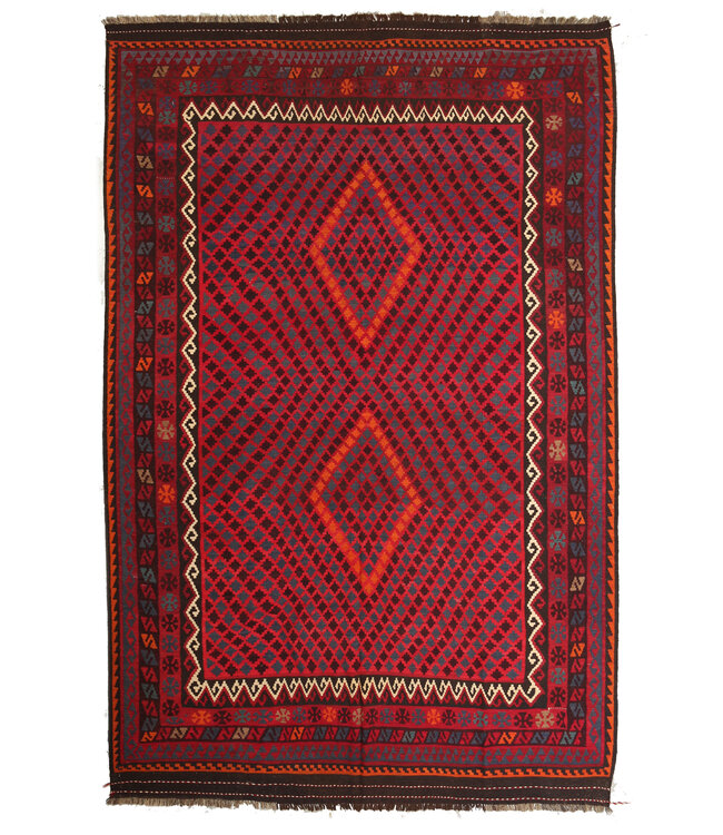 Maimana Handgewebte Orientalisch Wolle Kelim Teppich  392x250 cm