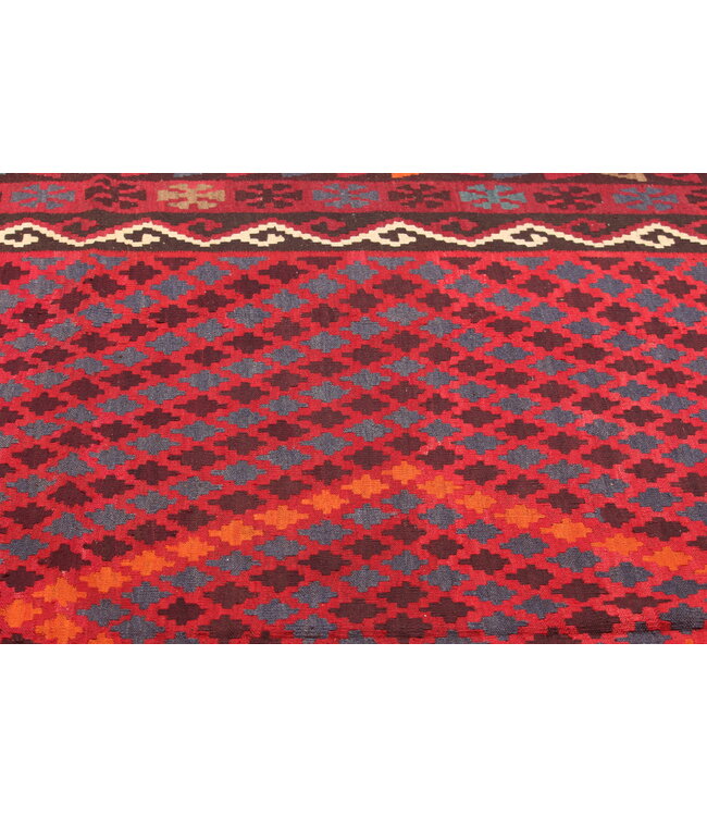 Maimana Handgemaakt Oosters Kelim Wol Vloerkleed  392x250 cm