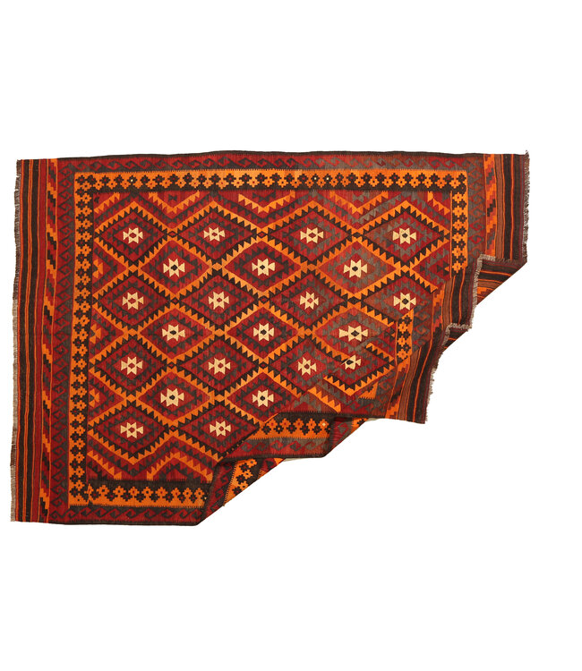 Maimana Hand Woven Afghan Wool Kilim Area Rug  332x235cm