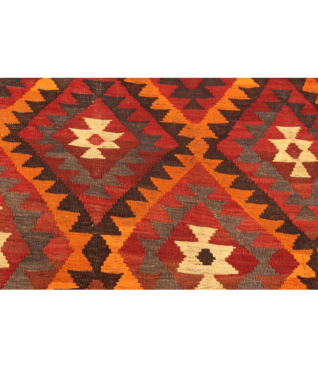 Maimana Handgemaakt Oosters Kelim Wol Vloerkleed  332x235cm