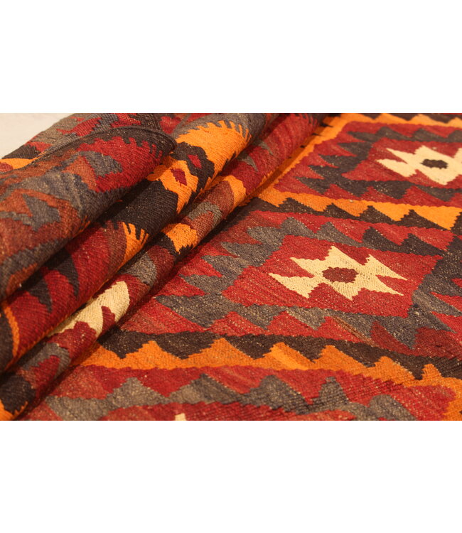 Maimana Handgewebte Orientalisch Wolle Kelim Teppich  332x235cm