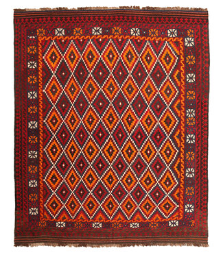 Kelimshop Maimana 295x233 cm Handgemaakt Oosters Kelim Wol Vloerkleed  kelim