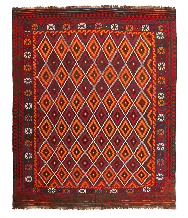 Maimana 295x233 cm Handgewebte Orientalisch Wolle Kelim Teppich  Kelim