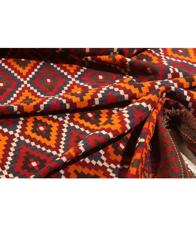 Maimana 295x233 cm Handgewebte Orientalisch Wolle Kelim Teppich  Kelim