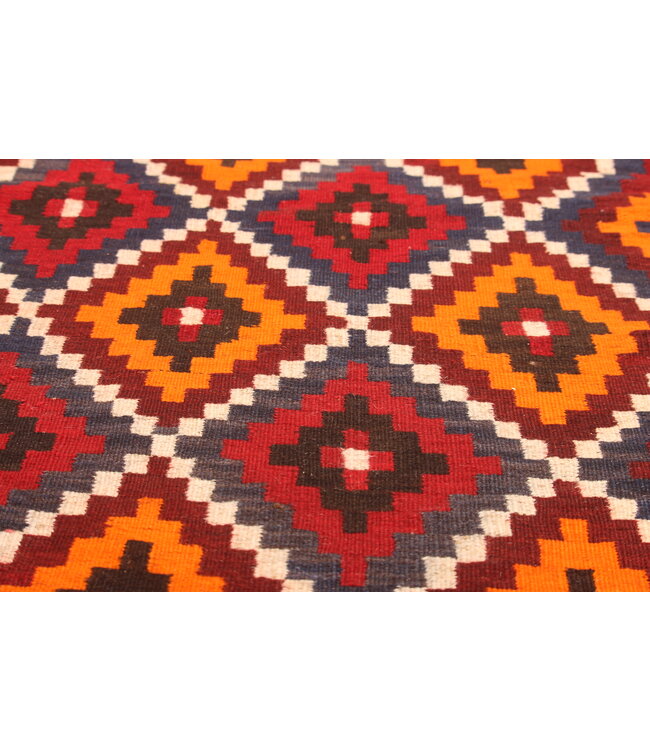 Maimana 295x233 cm Handgewebte Orientalisch Wolle Kelim Teppich  Kelim